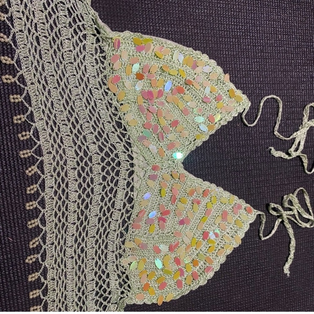 OHS crochet shirts 3 for 45 (light green/ gold/  pearl)